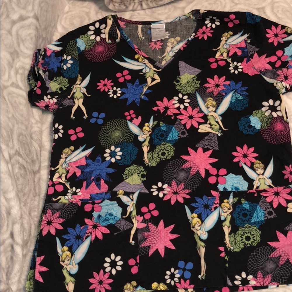 Women’s Tinker Bell scrub top- size S